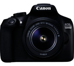 CANON EOS 1300D DSLR Camera with 18-55 mm f/3.5-f/5.6 Zoom Lens - Black